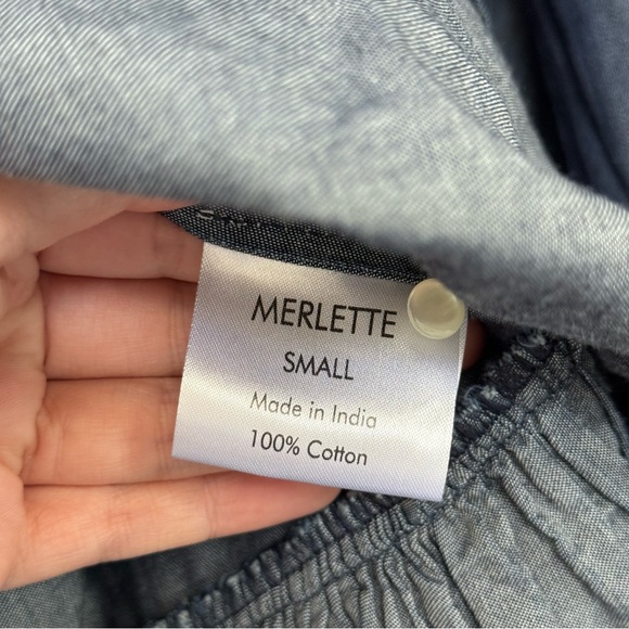 MERLETTE Byward Dress Dark Denim Trapeze Style Size Small - Picture 5 of 5